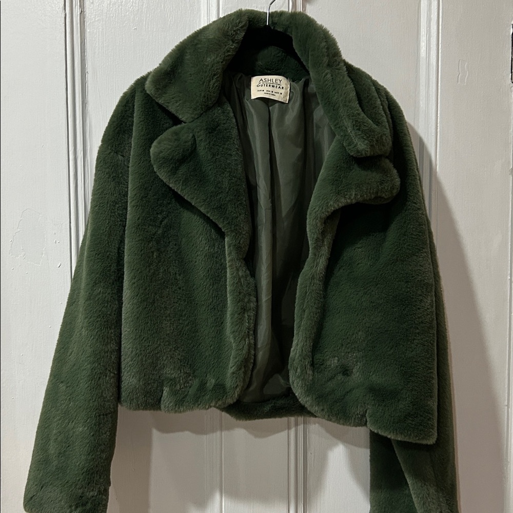 Ashley By 26 International Olive Faux Fur Coat